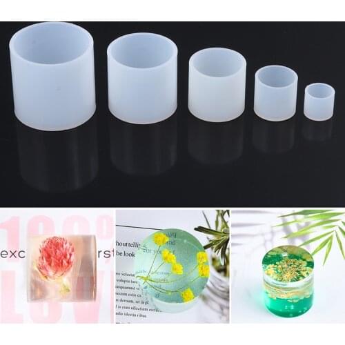 Landscaping Succulents Clay Molds Cylinder White Transparent Candle Silicone Mould DIY Jewelry Making Crystal Epoxy Mold