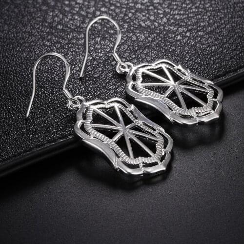 Hot Selling 100% 925 Sterling Silver Knight shield earrings high quality Fashion Jewelry Christmas Gift earrings for women