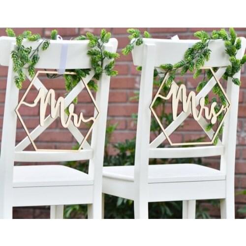 Mr & Mrs Wedding Wooden Chair Sign, Table Sign, Wedding Reception Decor, Wood Wedding Reception Chair Signs, Set Wedding Signs