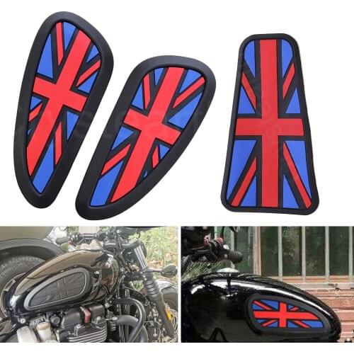 Motorcycle Tank Pads Fuel Gas Knee Grip Traction Pads Side Decal Sticker For Triumph Thruxton Bonneville Scrambler T120 T100