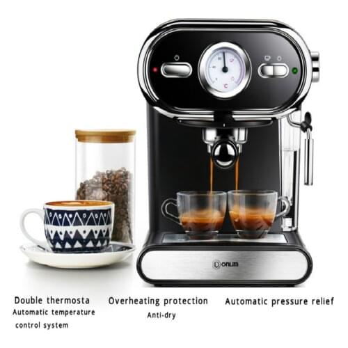 2020 New 20BAR Coffee Maker Machine Espresso Cups Semi-Automatic Household Visualization Milk Foam Double Temperature Control
