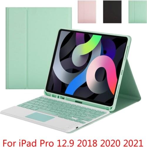 New skin Color fashion shell For iPad Pro 12.9 inch 2018 2020 2021 Case Wireless Bluetooth Keyboard Cover With Touchpad Pen slot