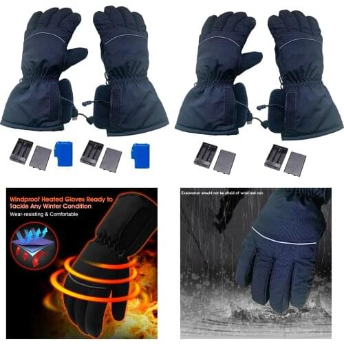 Heated Gloves Electric Battery Powered Waterproof Touchscreen Heated Gloves for Outdoor Sports