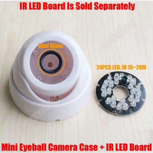 5PCS Plastic Mini Eyeball Dome Camera Casing with 24PCS IR LED Board Fixed Lens Video Security Camera Case Indoor CCTV Housing