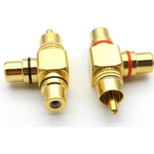 20pcs RCA 1 Male to 2 Female RCA Splitter Adapter AV Video Gold Plated connector