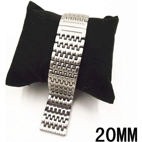 1PCS High quality 20MM Stainless steel watch strap silver color Watch band women and men watch strap -WBT001
