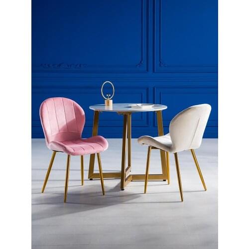 Nordic Light Luxury Leather Dining Chair Simple Home Backrest Chair Net Red Makeup Chair Modern Tea Shop Negotiation Chair Eatin