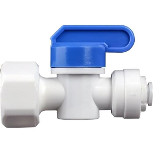1/2" Female - 1/4" OD Tube PE Pipe Fitting Backwash Controlled Ball Valve Aquarium RO Water Filter Reverse Osmosis System