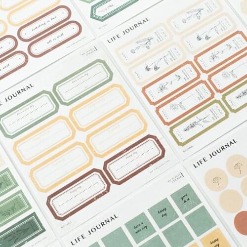 Vintage 9 Sheets Basic Dot Label Stickers Planner Stickers Life Journal Weekly Daily Schedule Index Mark Stationery Stickers