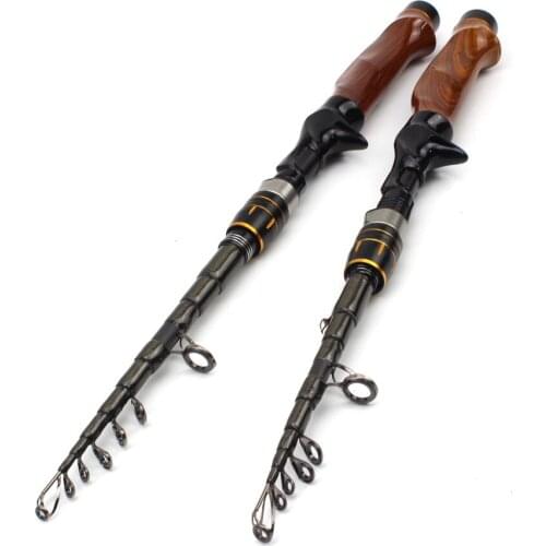 High Quality Carbon Fiber Casting Rod Travel lure Trout telescopic fishing rod Lure Weight 5-20g carp wooden handle pole