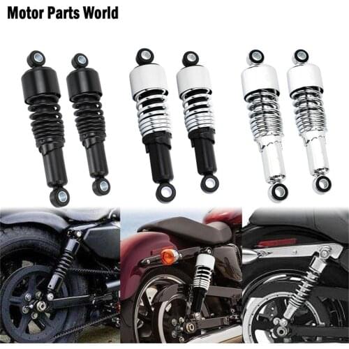 2pcs Motorcycle 267mm Rear Shock Absorber Adjustable Shocks Spring For Harley Sportster XL1200 883 Touring Road King FLHR Dyna
