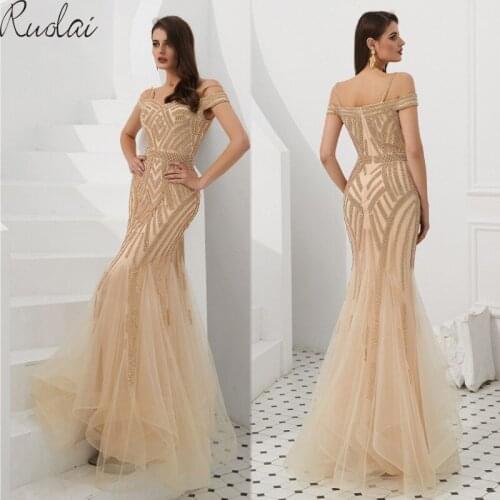 Luxury Evening Dresses Long 2019 Mermaid Gowns off shoulder Evening Gowns For Women Evening Dress vestidos de fiesta gown