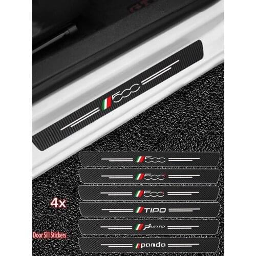 1pack NEW Car Protector Door Sill Stickers For Fiat 500 500x 500l panda TIPO punto