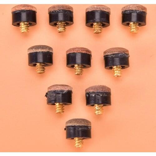 10PCs Screw On Cue Tips For Billiard Pool Cue Stick and Snooker Cue Parts