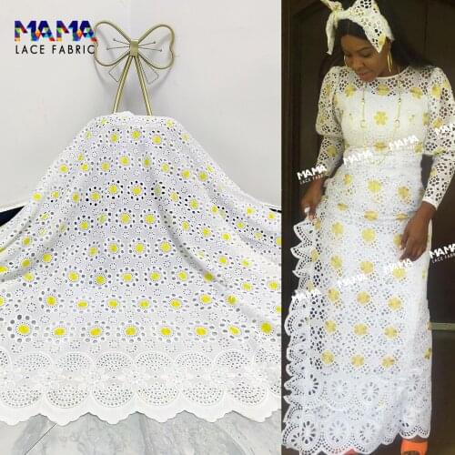 2.5 Yards 2021 Best Sell African Lace Top Quality Dry Lace And Embroidery Swiss Voile Lace Senega Wedding Dress Mesh Material