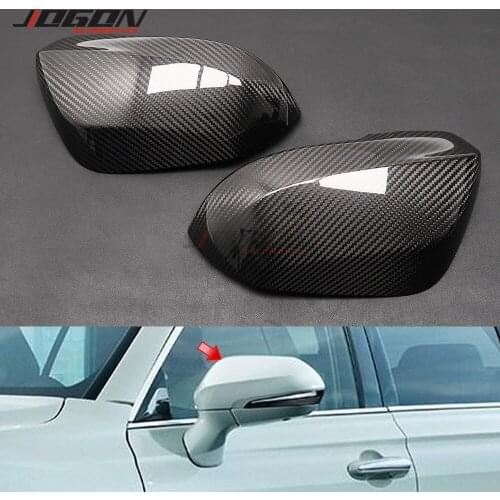 2pcs Real Carbon Fiber Side Rearview Mirror Cover Trim For Toyota Crown S220 2019 2020
