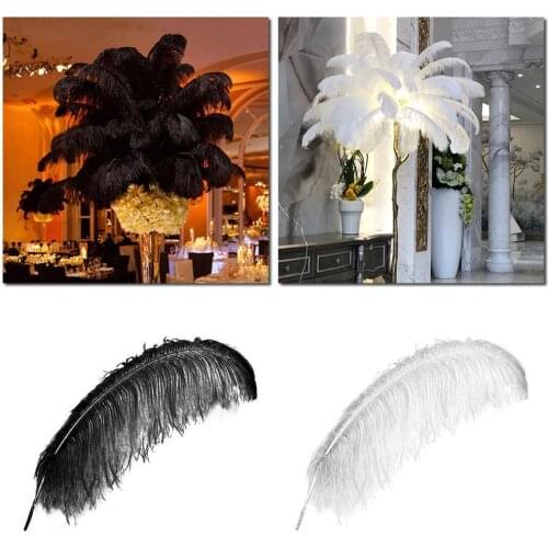 5pc Natural Ostrich Feathers Elegant White Ostrich Feathers for Crafts Wedding Party Supplie Carnival Wedding Decoration Plumage
