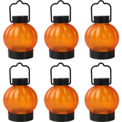6Pcs Flickering Pumpkin Lantern Tea Lights Flickering LED Pumpkin Lights For Halloween, Christmas, Thanksgiving