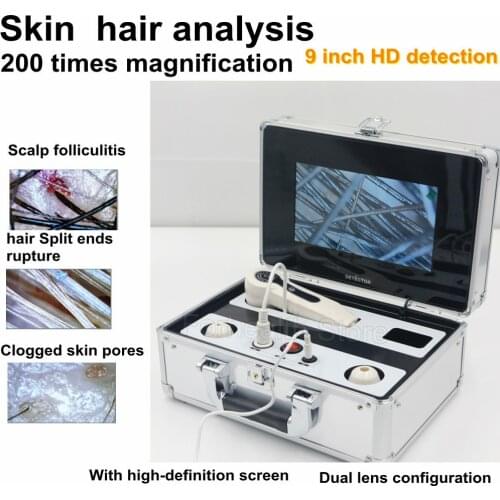 9 Inch Scalp Hair Follicle Facial Skin Detector Hair Analyser Skin Detection Beauty Care Equipment 50 Times 200 Times HD Lens