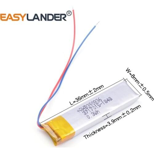 AHB390836 polymer lithium battery 3.7V 390836 FOR Bluetooth headset JBR Sport Stereo Wireless Plus Voyager Legend HS-11 CPL-556