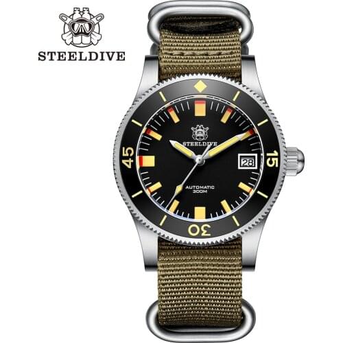 STEELDIVE Watch Automatic NH35 Mechanical Watches Men 316L Steel Dive Watch 300m Sapphire Crystal Fifty Fathoms 2021 Hot Sale
