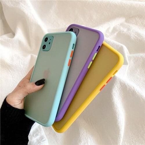 Mint Hybrid Simple Matte Bumper Phone Case for Iphone 11 Case Pro Max XR Xs 6s 8 7 Plus Shockproof Soft Tpu Silicone Clear Cover