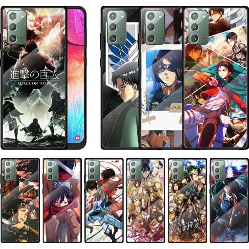 Hot Anime Attack on Titan For Samsung Note 20 10 9 8 Ultra Lite Plus A70 A50 A40 A30 A20 A10 Tempered Glass Phone Case