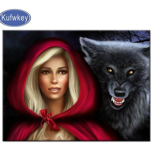 Diy Indian Wolf Diamond painting,Mosaic Puzzle Diamond picture Full Square/round 5d Puzzle Embroidery sale,Animal Wall Arts