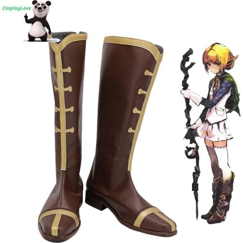 Overlord Mare Bello Fiore Brown Shoes Cosplay Long Boots Custom Made For Halloween Christmas