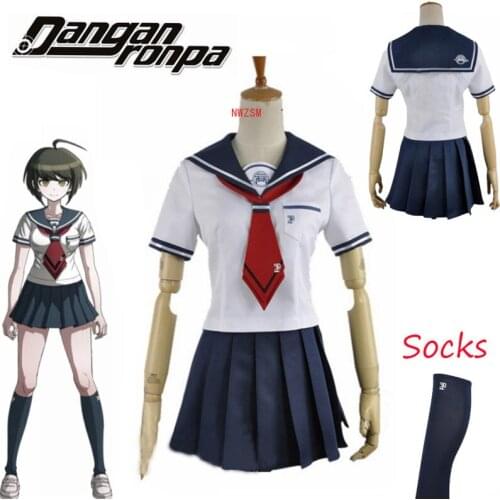 Danganronpa 2 Another Episod Naegi Komaru Cosplay Costume Japanese Anime Uniform Suit Top Skirt Tie Stocking Halloween Clothes
