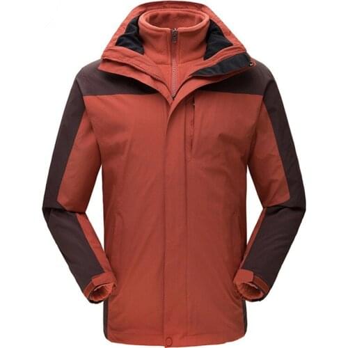 Outdoors 3 In 1 Men Camping Hiking Climbing Jacket Windproof Waterproof Warm Male Windbreater Winter Cold-proof Hunting Coat