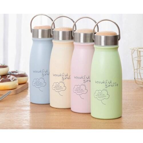 Retro Frosted Pure Color Stainless Steel Vacuum Thermos Bottle Ins Originality Coffee Milk Water Belly Cups Best Students Gifts