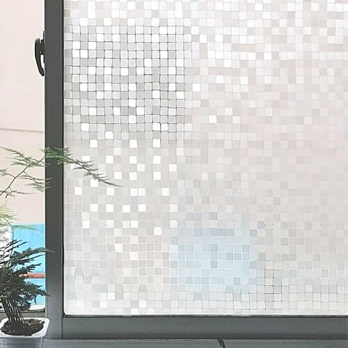 Grid glue-free electrostatic window frosted film mosaic glass sticker sliding door living room balcony window sticker PVC film