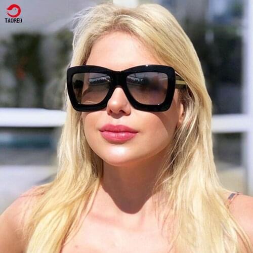 New luxury brand trendy woman fashion sunglasses square frame metal core sunglasses outdoor travel and party TAORED eyewear