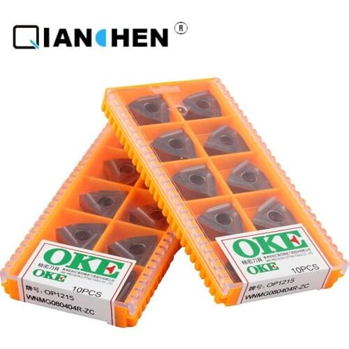 OKE 10pcs/lot High Precision High Performance High Strength CNC WNMG080404R-ZC OP1215 Industry Carbide Inserts Hard Alloy