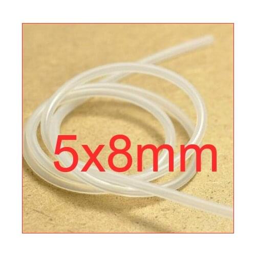 5mm ID 8mm OD 5X8 Transparent Silicone Rubber Tube Hose Pipe ( food grade ) medical flexible pipe,capillary connecting tube