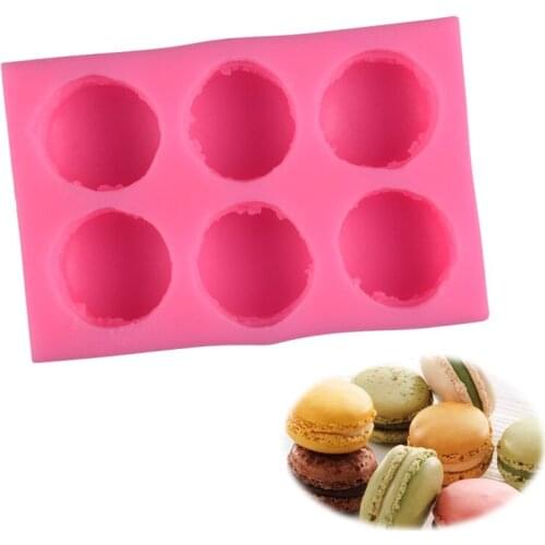 6 Cavity Stereo Macaron Style Silicone Mold DIY Handmade Soap Candle Mold Fondant Cake Chocolate Decor Tools Silicone Soap Molds