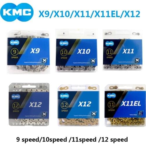 KMC Bike Chain X8 X9 X10 X11 X12 Bicycle Chain 8/9/10/11/12 Speed Road MTB Crankset SRAM 8 9 10 11 12s Derailleur 118L