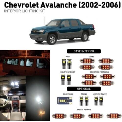 Interior LED Lights Replacement for Chevy avalanche 2002-2006 Accessories Package Kit WHITE