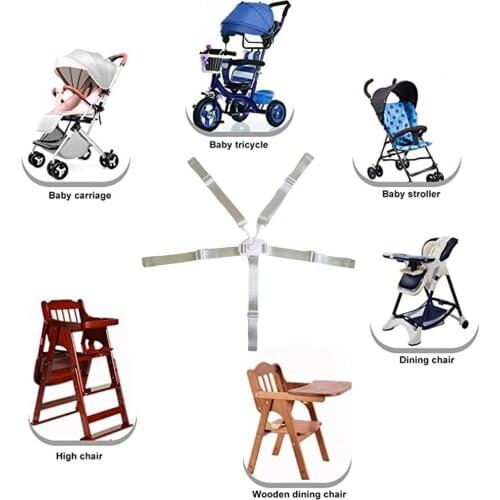 High Chair Harness Adjustable Child Chair Strap With Buckle Safety Belt 5 Point For Baby High Chair Pram And Stroller