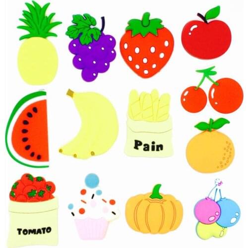All Kinds Of Fruit Flatback Soft PVC Charms Fit Keychain/Fridge Magnet/Clogs/Phone Case/iPad DIY Craft Ornament Party Gift