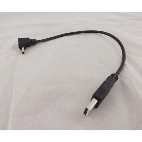 10x USB Mini Pin Down Angle Male To USB 2.0 A Male Plug Data Adapter Cable 25cm