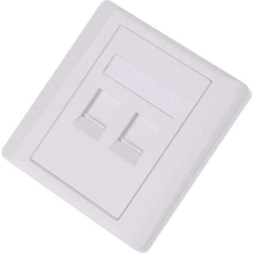 2 Ports CAT5 RJ45 Network Wall Plate With Female To Female Connector R9JF