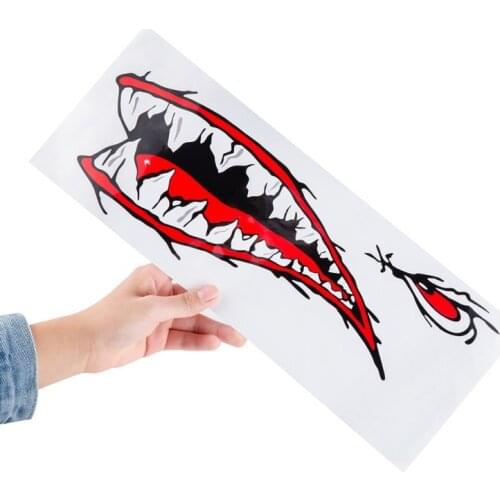 2PCS Waterproof DIY Funny Rowing Kayak Rowing Boat Shark Teeth Accessories Mouth Sticker Vinyl Decal Sticker For Label