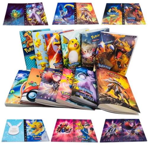 240Pcs Holder Collections 80 Pcs Pokemones Cards Album Book Top Loaded List Toys Gift for Children