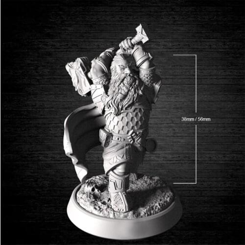 38mm 56mm Resin Model Dwarf Dwarves Warrior Figure Unpainted RW-020