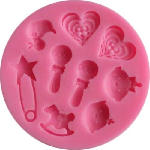 3D Silicone Baby Theme Shaped Baking Mold Fondant Cake Tool Chocolate Candy Cookies Pastry Soap Moulds D038