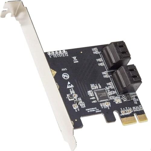 4 Port SATA III PCI-E 3.0 X1 Expansion Card Non-Raid with Low Profile Bracket ASMedia 1064 SI-PEX40156