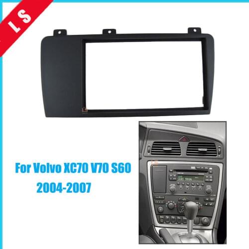 Double Din Car Radio Fascia for 2004 2005 2006 2007 Volvo XC70 V70 S60 2DIN,Trim Surround CD Dashboard Panel Audio Frame,2 din