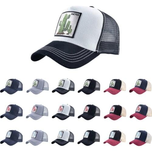 Men Plant Embroidered Cactus Flower Mesh Baseball Caps Women Unisex Outdoor Sport Sun Hat Trucker Snapback Adjust Hip-Hop Hat